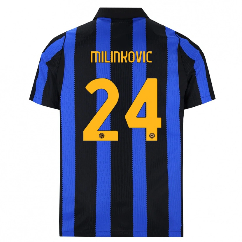 Danxen Dětské Marija Milinković #24 Černá Modrá Žlutá Domů Hráčské Dresy 2026/27 Dres