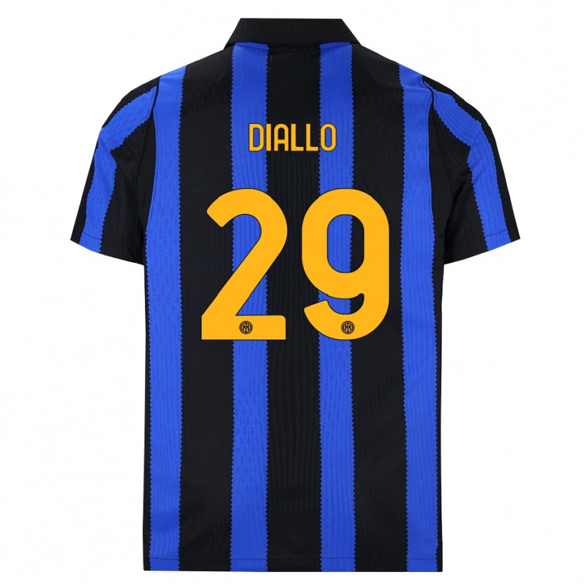 Danxen Dětské Oumar Diallo #29 Černá Modrá Žlutá Domů Hráčské Dresy 2026/27 Dres