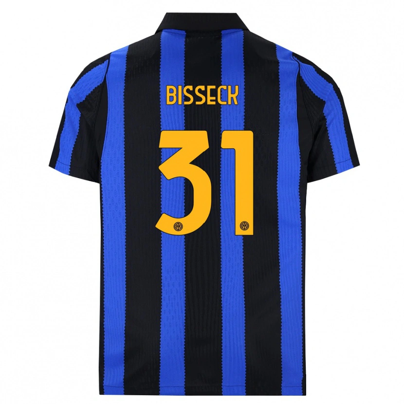 Danxen Dětské Yann Bisseck #31 Černá Modrá Žlutá Domů Hráčské Dresy 2026/27 Dres