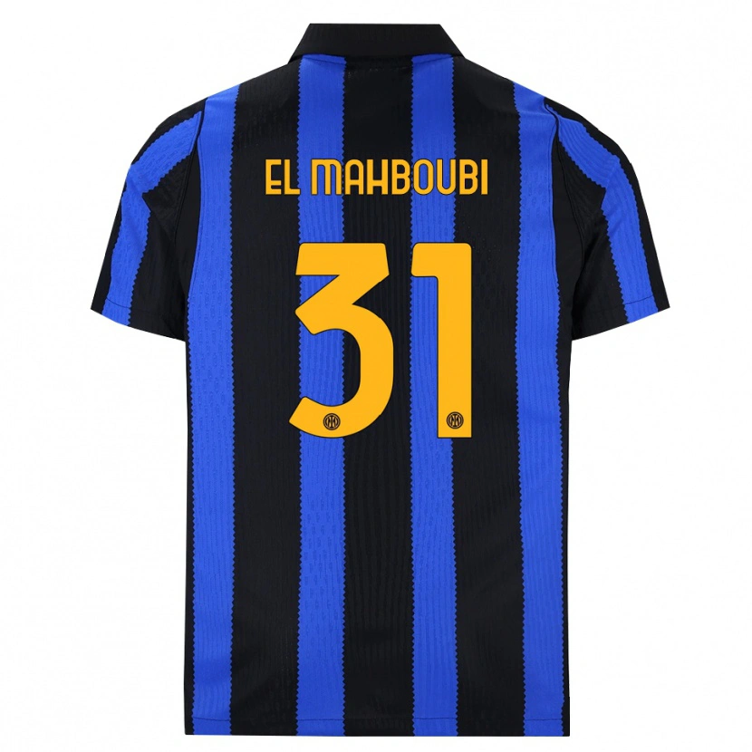 Danxen Dětské Anas El Mahboubi #31 Černá Modrá Žlutá Domů Hráčské Dresy 2026/27 Dres