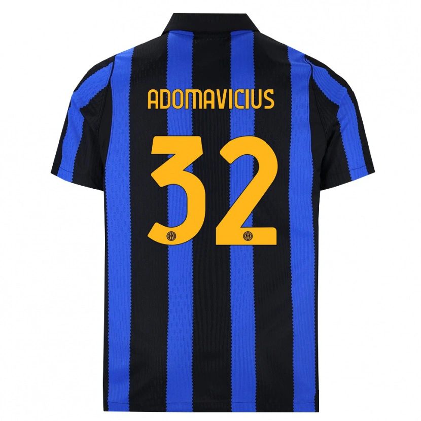 Danxen Dětské Henrikas Adomavičius #32 Černá Modrá Žlutá Domů Hráčské Dresy 2026/27 Dres