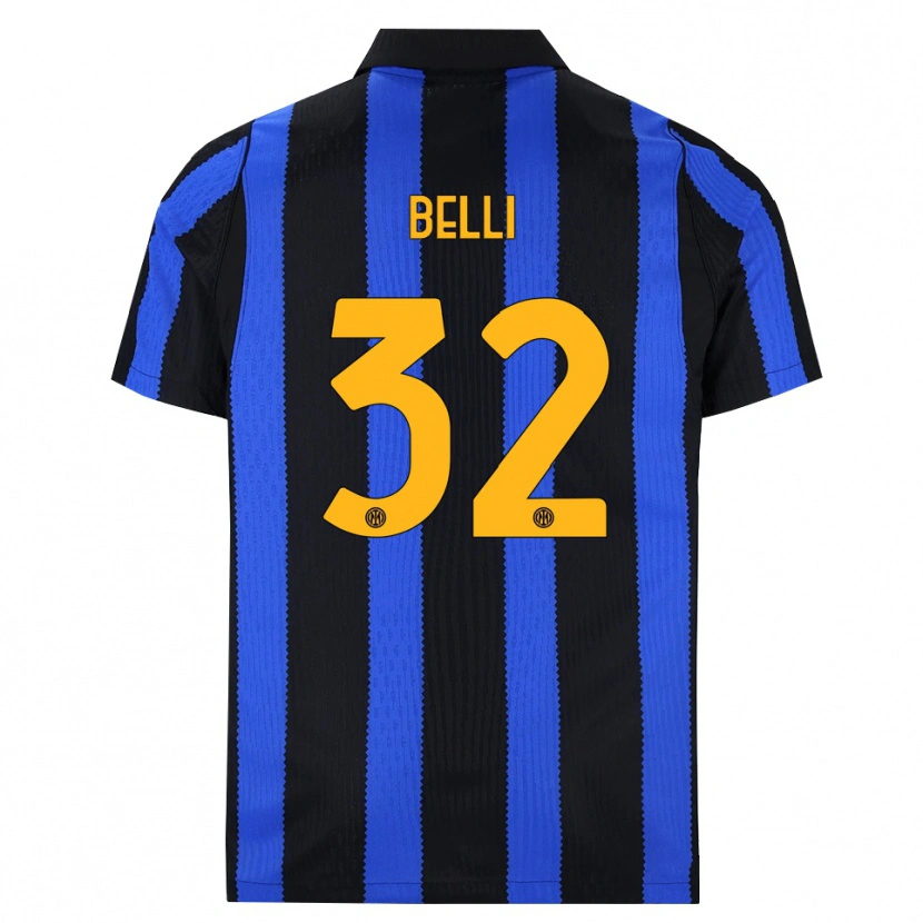 Danxen Dětské Elena Belli #32 Černá Modrá Žlutá Domů Hráčské Dresy 2026/27 Dres