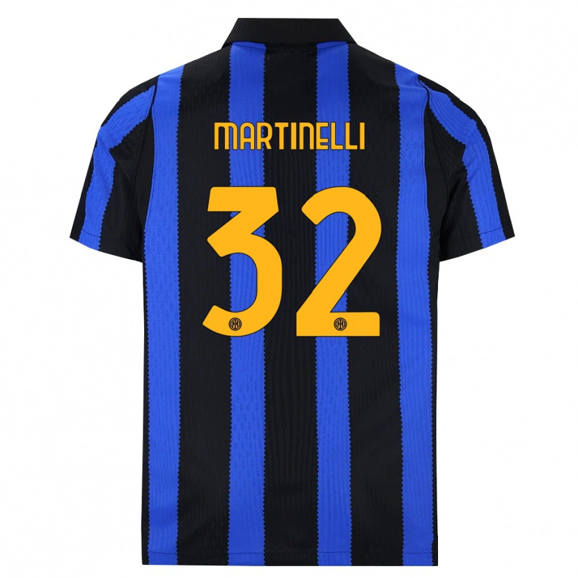 Danxen Dětské Matilde Martinelli #32 Černá Modrá Žlutá Domů Hráčské Dresy 2026/27 Dres