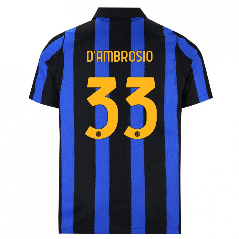 Danxen Dětské Danilo D'ambrosio #33 Černá Modrá Žlutá Domů Hráčské Dresy 2026/27 Dres