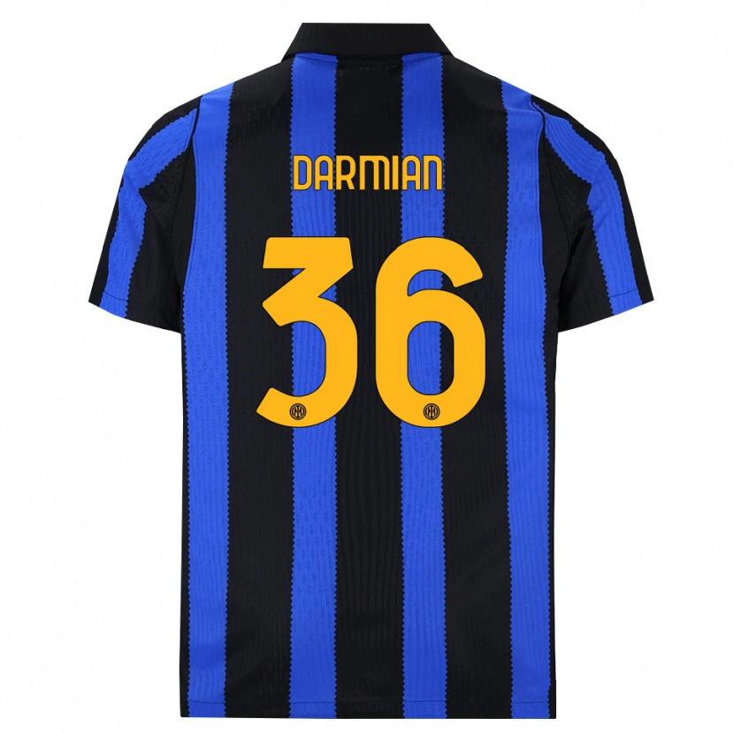 Danxen Dětské Matteo Darmian #36 Černá Modrá Žlutá Domů Hráčské Dresy 2026/27 Dres