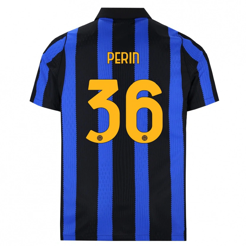 Danxen Dětské Nicolo Perin #36 Černá Modrá Žlutá Domů Hráčské Dresy 2026/27 Dres