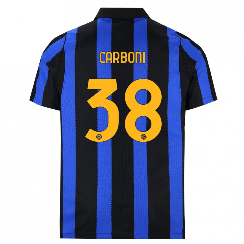 Danxen Dětské Valentin Carboni #38 Černá Modrá Žlutá Domů Hráčské Dresy 2026/27 Dres