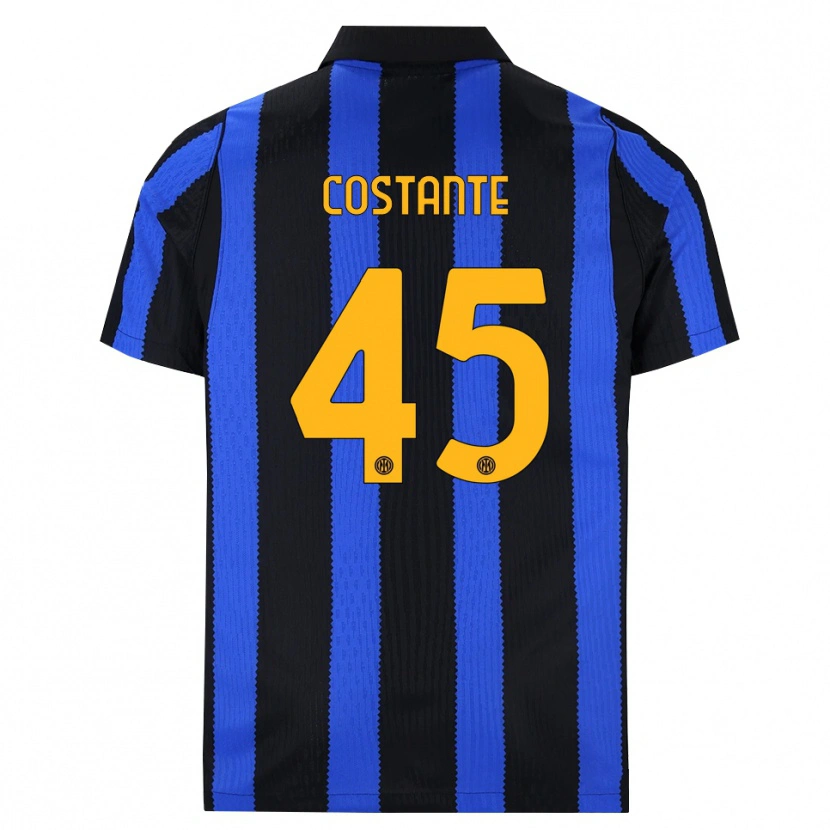 Danxen Dětské Umberto Costante #45 Černá Modrá Žlutá Domů Hráčské Dresy 2026/27 Dres
