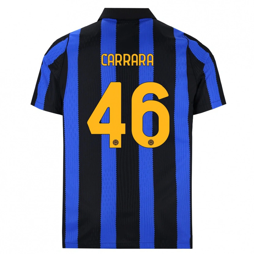 Danxen Dětské Cristian Carrara #46 Černá Modrá Žlutá Domů Hráčské Dresy 2026/27 Dres