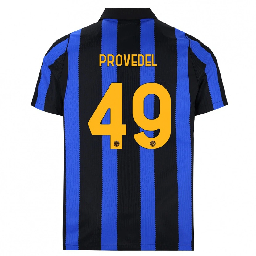 Danxen Dětské Ivan Provedel #49 Černá Modrá Žlutá Domů Hráčské Dresy 2026/27 Dres