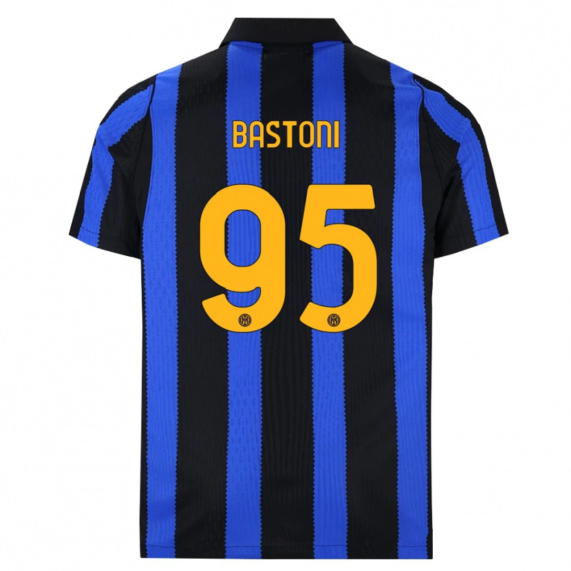 Danxen Dětské Alessandro Bastoni #95 Černá Modrá Žlutá Domů Hráčské Dresy 2026/27 Dres