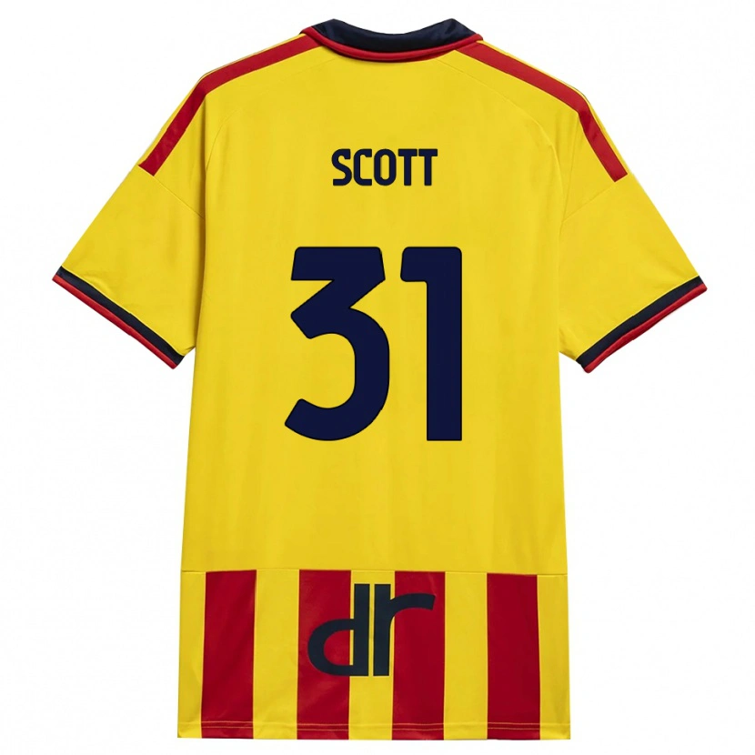Danxen Dětské Elijah Scott #31 Žlutá Červená Domů Hráčské Dresy 2026/27 Dres