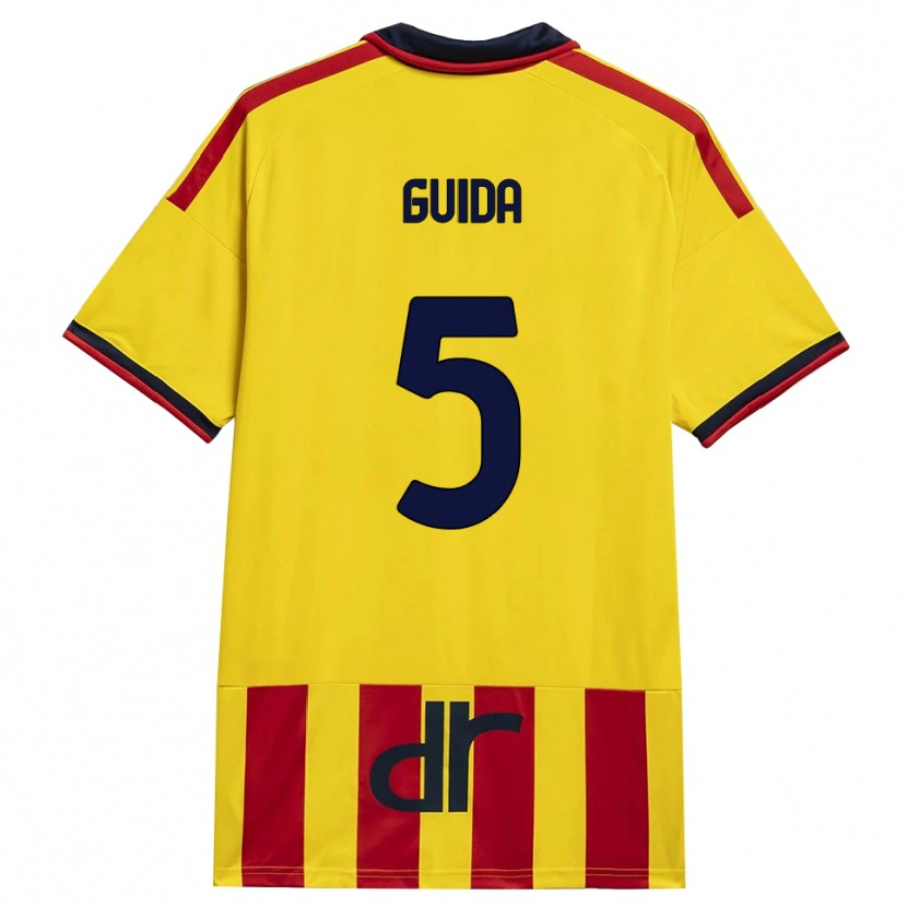 Danxen Dětské Francesco Guida #5 Žlutá Červená Domů Hráčské Dresy 2026/27 Dres