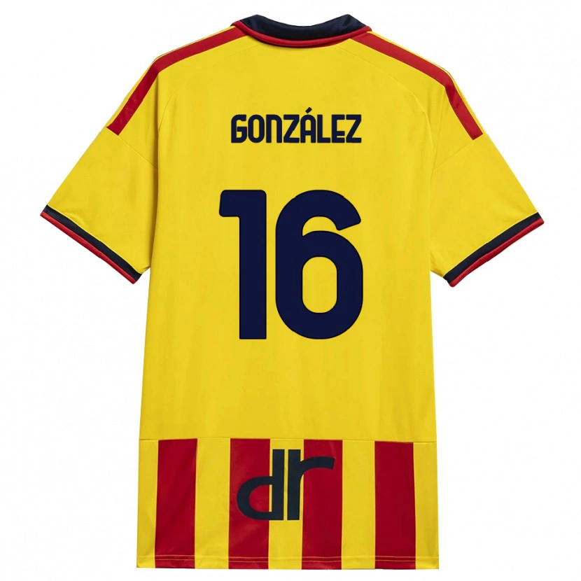 Danxen Dětské Joan González #16 Žlutá Červená Domů Hráčské Dresy 2026/27 Dres