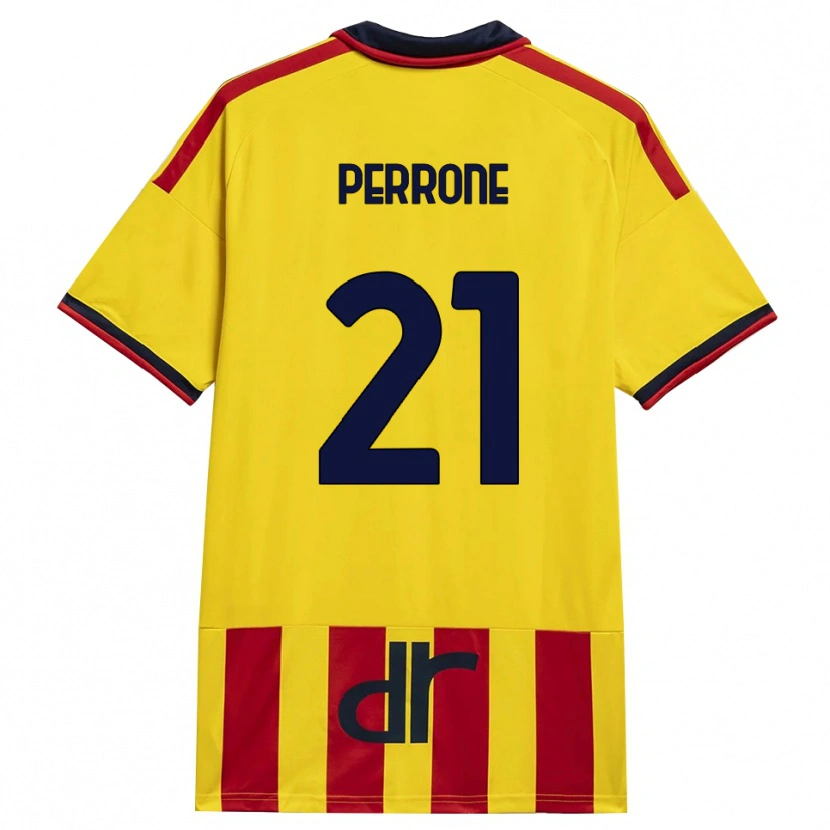 Danxen Dětské Samuele Perrone #21 Žlutá Červená Domů Hráčské Dresy 2026/27 Dres