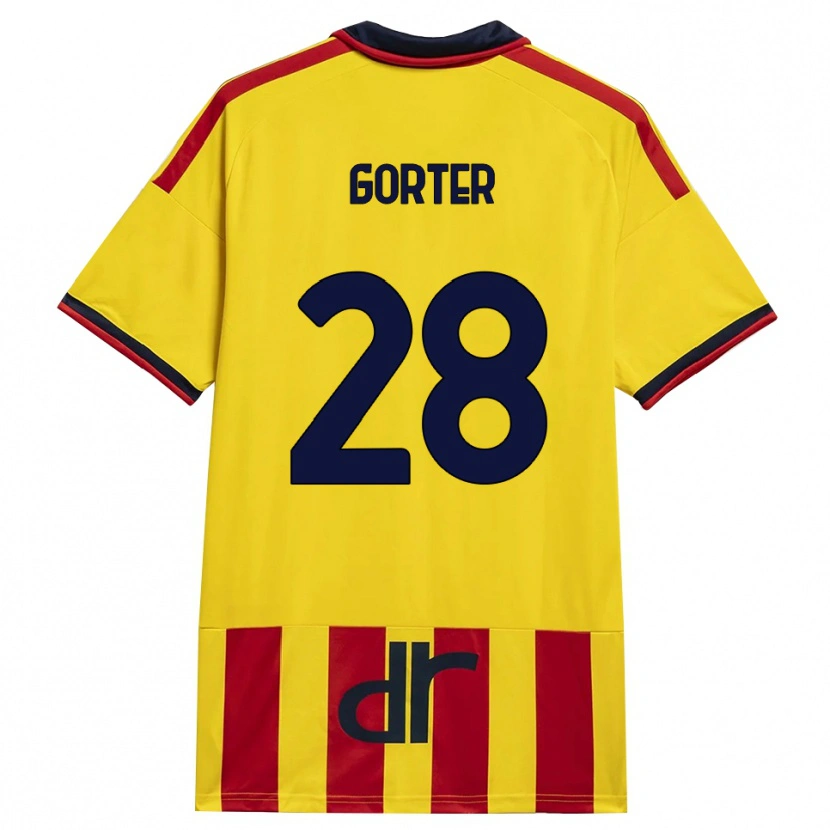 Danxen Dětské Olaf Gorter #28 Žlutá Červená Domů Hráčské Dresy 2026/27 Dres