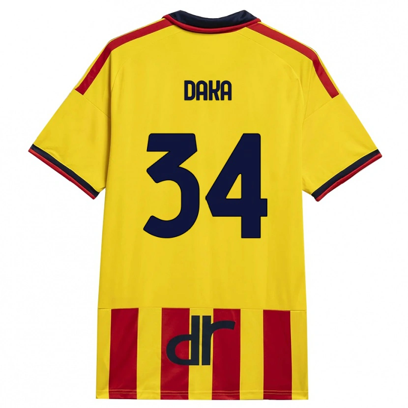 Danxen Dětské Dario Daka #34 Žlutá Červená Domů Hráčské Dresy 2026/27 Dres