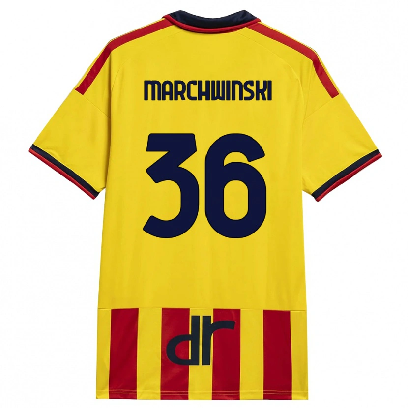 Danxen Dětské Filip Marchwinski #36 Žlutá Červená Domů Hráčské Dresy 2026/27 Dres