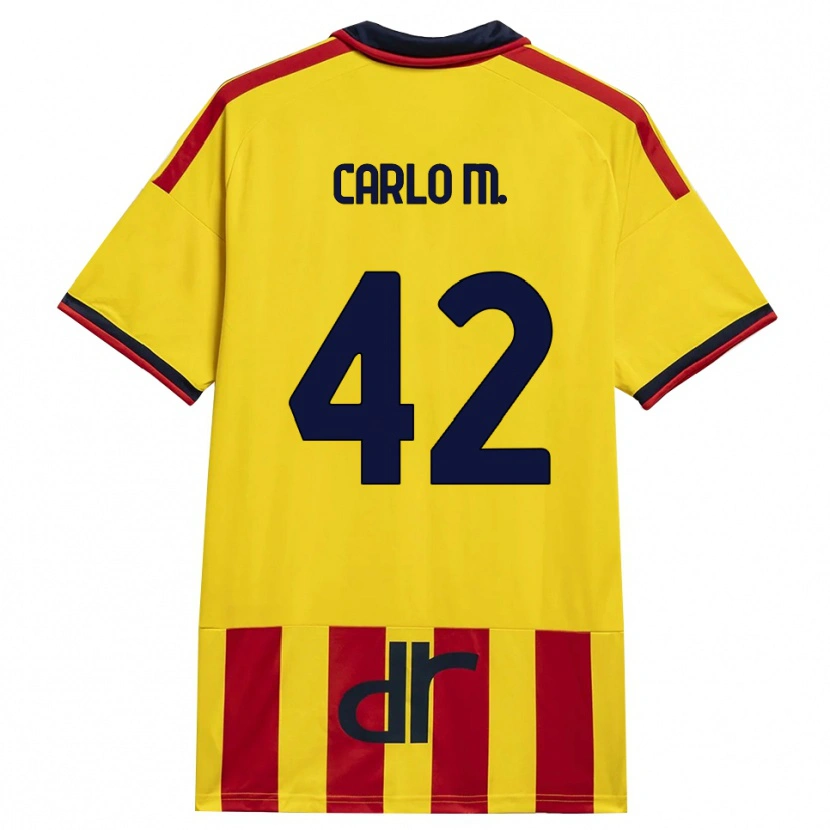 Danxen Dětské Carlo Mariano #42 Žlutá Červená Domů Hráčské Dresy 2026/27 Dres