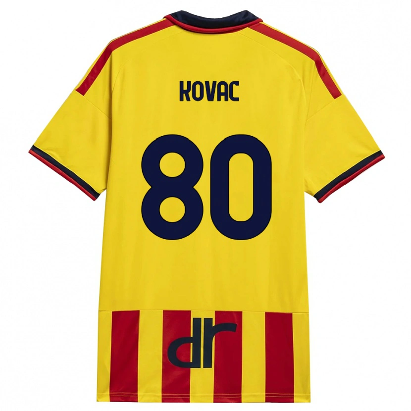 Danxen Dětské Niko Kovač #80 Žlutá Červená Domů Hráčské Dresy 2026/27 Dres