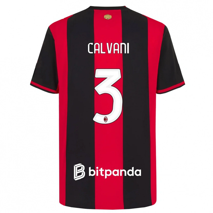 Danxen Dětské Lorenzo Calvani #3 Červená Černá Bílá Domů Hráčské Dresy 2026/27 Dres