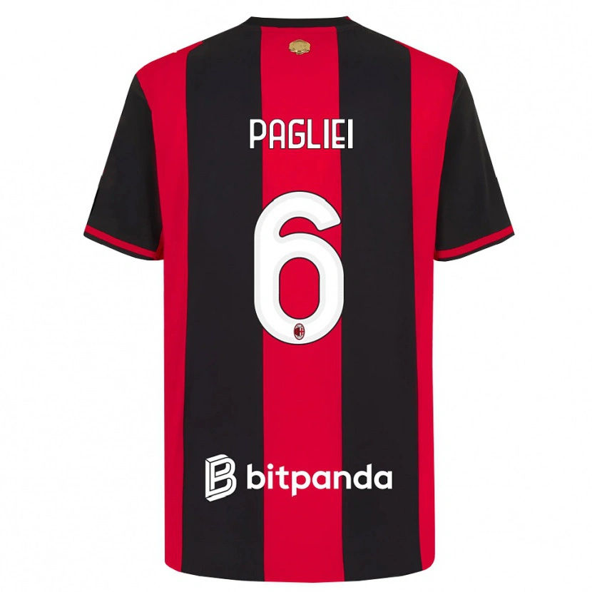 Danxen Dětské Matteo Pagliei #6 Červená Černá Bílá Domů Hráčské Dresy 2026/27 Dres