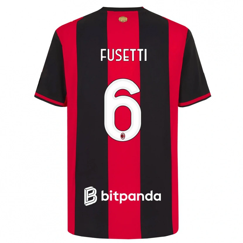 Danxen Dětské Laura Fusetti #6 Červená Černá Bílá Domů Hráčské Dresy 2026/27 Dres