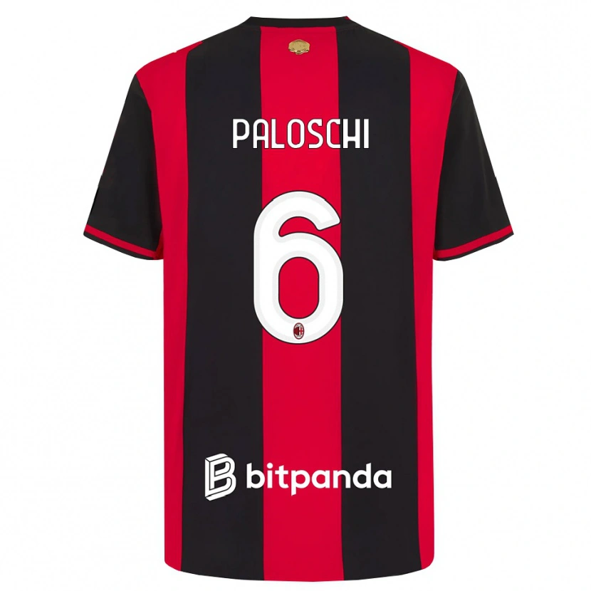 Danxen Dětské Dorian Paloschi #6 Červená Černá Bílá Domů Hráčské Dresy 2026/27 Dres
