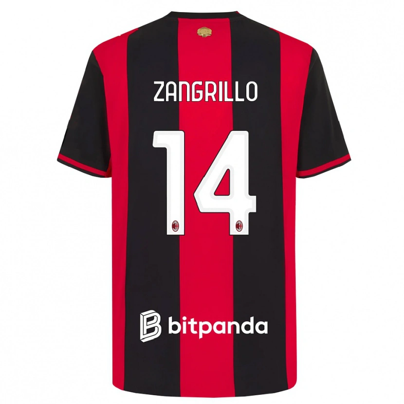 Danxen Dětské Giacomo Zangrillo #14 Červená Černá Bílá Domů Hráčské Dresy 2026/27 Dres
