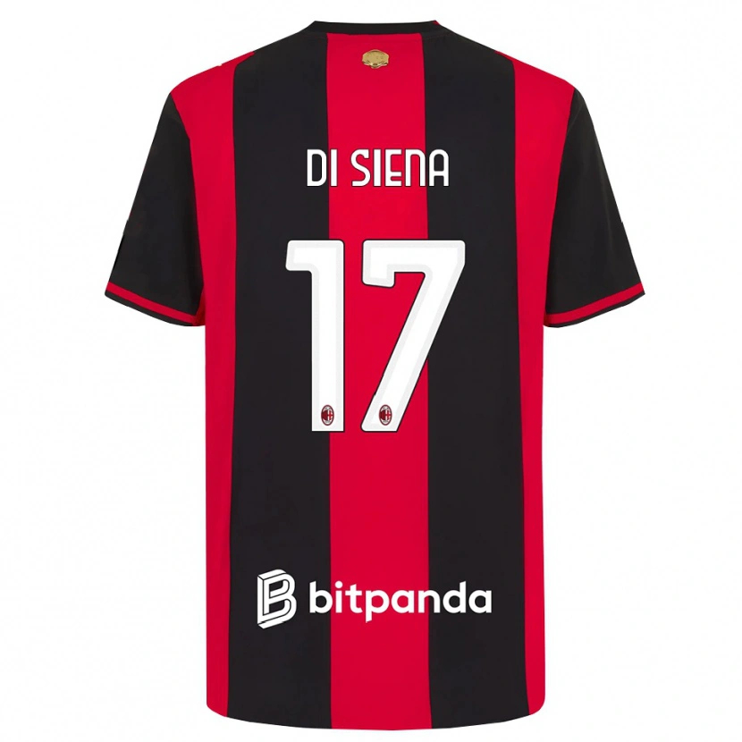 Danxen Dětské Andrea Di Siena #17 Červená Černá Bílá Domů Hráčské Dresy 2026/27 Dres