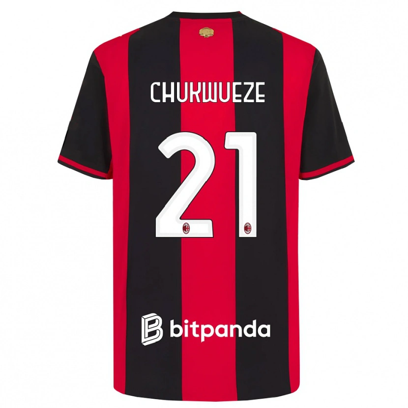 Danxen Dětské Samuel Chukwueze #21 Červená Černá Bílá Domů Hráčské Dresy 2026/27 Dres