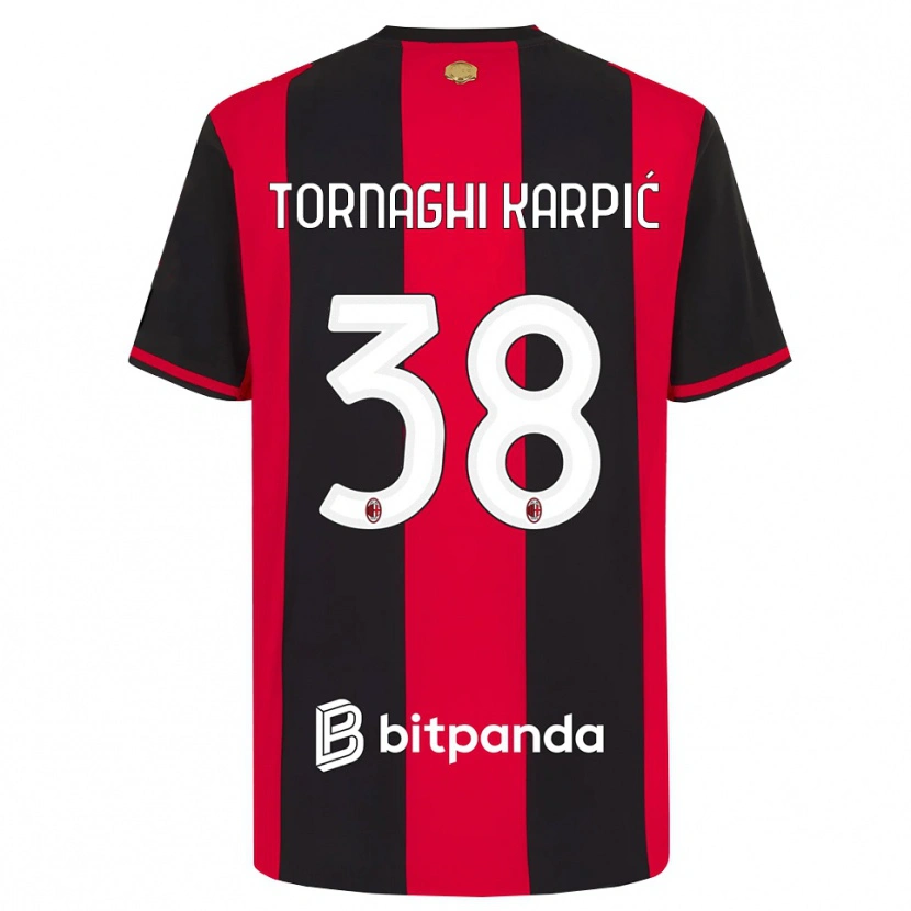 Danxen Dětské Lavinia Tornaghi Karpić #38 Červená Černá Bílá Domů Hráčské Dresy 2026/27 Dres