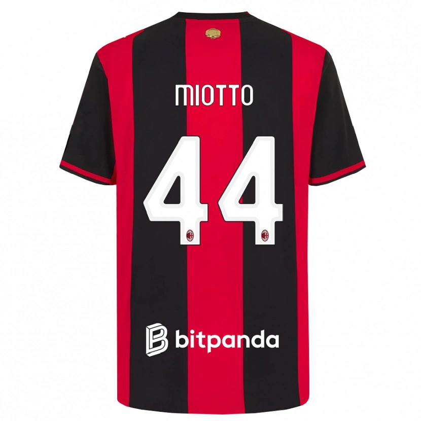 Danxen Dětské Giorgia Miotto #44 Červená Černá Bílá Domů Hráčské Dresy 2026/27 Dres