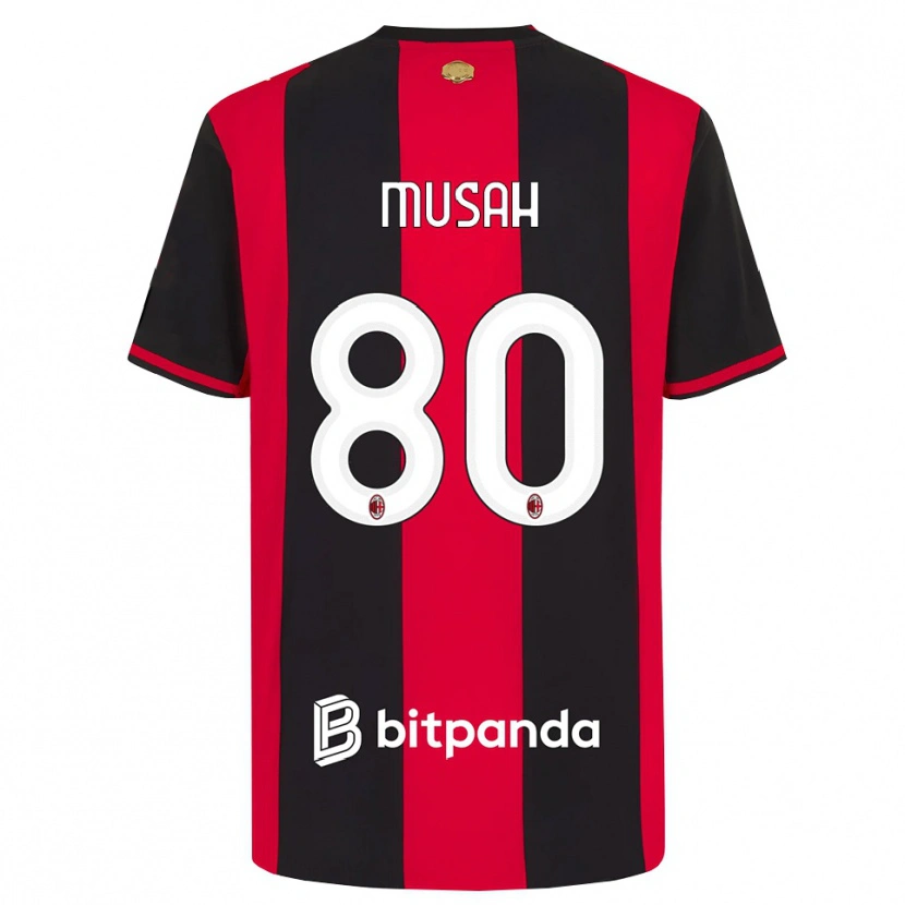 Danxen Dětské Yunus Musah #80 Červená Černá Bílá Domů Hráčské Dresy 2026/27 Dres
