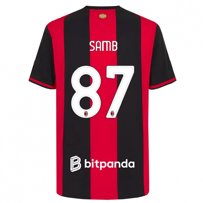 Danxen Dětské Ablaye Samb #87 Červená Černá Bílá Domů Hráčské Dresy 2026/27 Dres