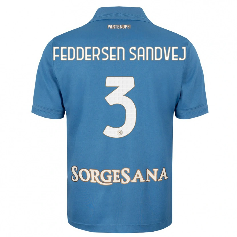 Danxen Dětské Cecilie Feddersen Sandvej #3 Modrá Bílá S Nádechem Domů Hráčské Dresy 2026/27 Dres