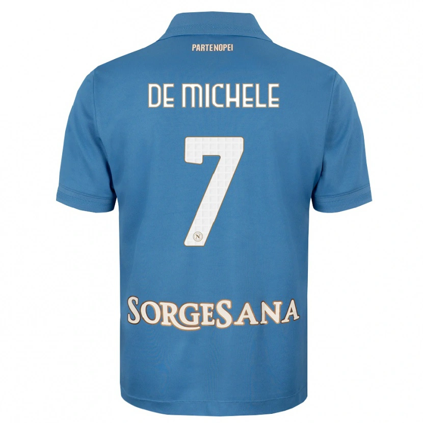 Danxen Dětské Marco De Michele #7 Modrá Bílá S Nádechem Domů Hráčské Dresy 2026/27 Dres