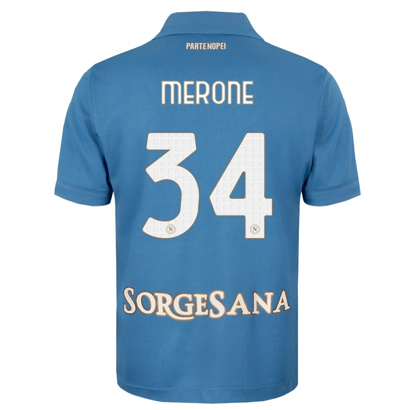 Danxen Dětské Alessandro Merone #34 Modrá Bílá S Nádechem Domů Hráčské Dresy 2026/27 Dres