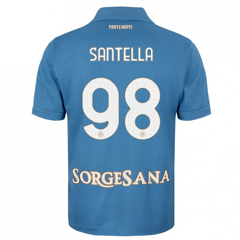 Danxen Dětské Alessandro Santella #98 Modrá Bílá S Nádechem Domů Hráčské Dresy 2026/27 Dres