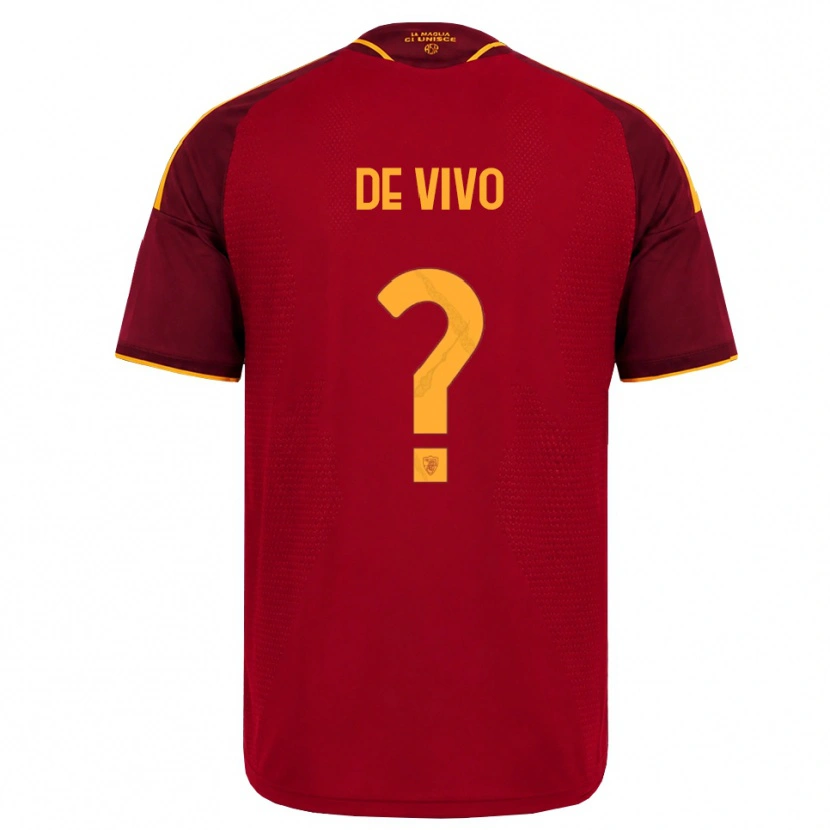 Danxen Dětské Davide De Vivo #0 Červená Zlatá Žlutá Domů Hráčské Dresy 2026/27 Dres