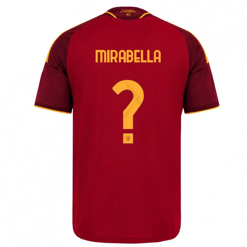 Danxen Dětské Mattia Mirabella #0 Červená Zlatá Žlutá Domů Hráčské Dresy 2026/27 Dres