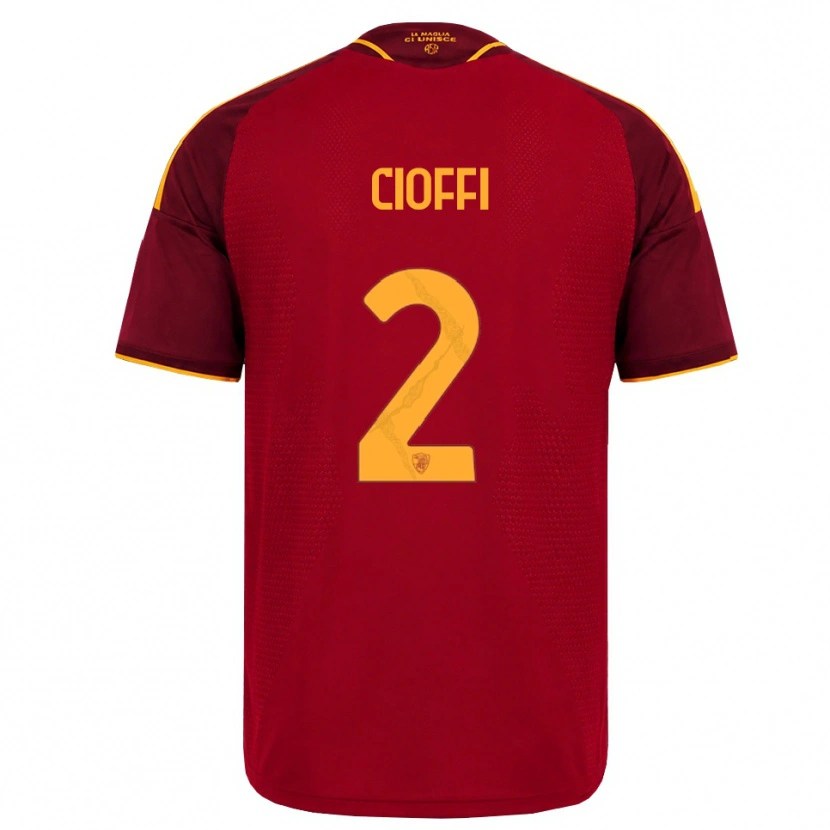 Danxen Dětské Cristian Cioffi #2 Červená Zlatá Žlutá Domů Hráčské Dresy 2026/27 Dres