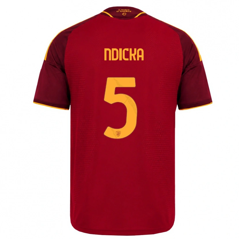 Danxen Dětské Evan Ndicka #5 Červená Zlatá Žlutá Domů Hráčské Dresy 2026/27 Dres