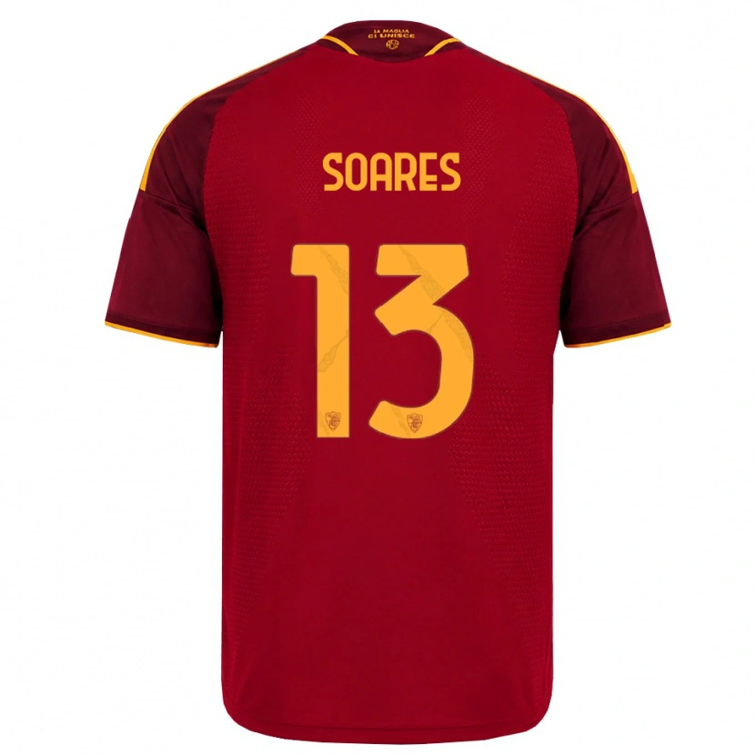 Danxen Dětské Jayden Soares #13 Červená Zlatá Žlutá Domů Hráčské Dresy 2026/27 Dres