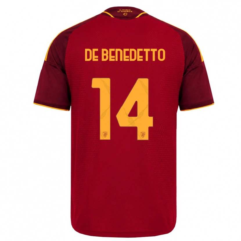Danxen Dětské Lorenzo De Benedetto #14 Červená Zlatá Žlutá Domů Hráčské Dresy 2026/27 Dres