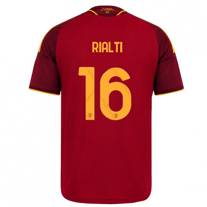 Danxen Dětské Daniele Rialti #16 Červená Zlatá Žlutá Domů Hráčské Dresy 2026/27 Dres