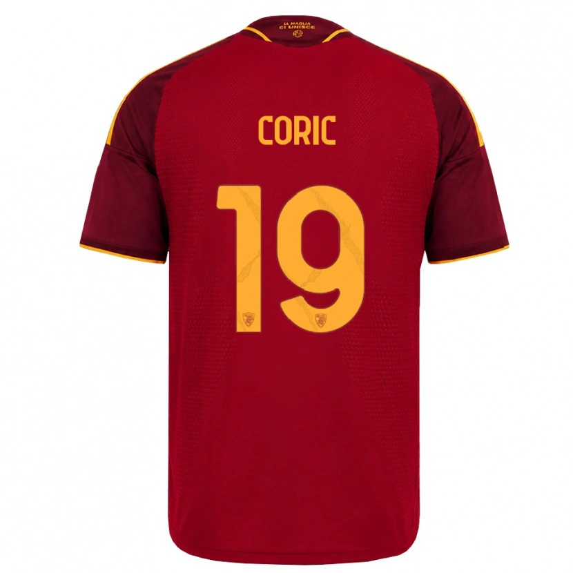 Danxen Dětské Ante Coric #19 Červená Zlatá Žlutá Domů Hráčské Dresy 2026/27 Dres