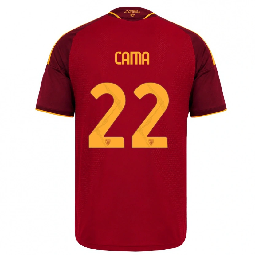 Danxen Dětské Cristian Cama #22 Červená Zlatá Žlutá Domů Hráčské Dresy 2026/27 Dres