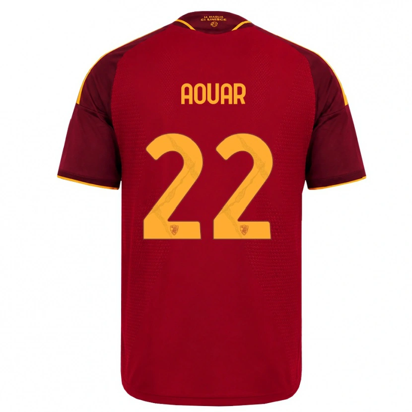 Danxen Dětské Houssem Aouar #22 Červená Zlatá Žlutá Domů Hráčské Dresy 2026/27 Dres