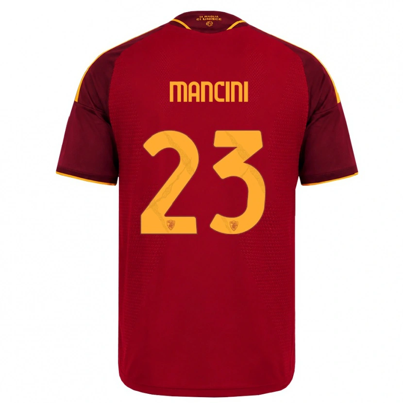 Danxen Dětské Gianluca Mancini #23 Červená Zlatá Žlutá Domů Hráčské Dresy 2026/27 Dres